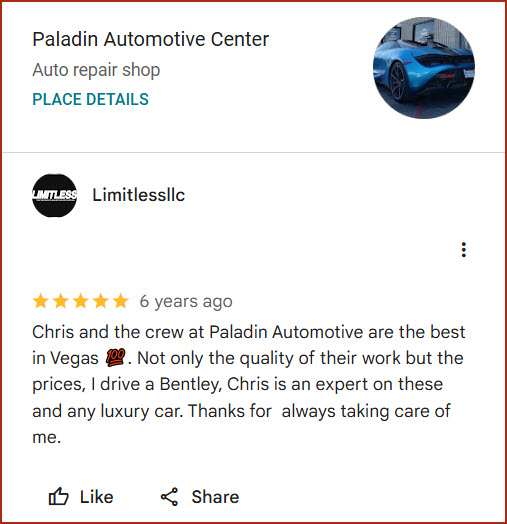 Review of Paladin Automotive Center By Limitlessllc